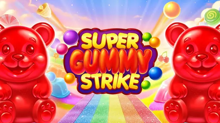 Screenshot of Super Gummy Strike table with golden chips and luxurious design elements.
